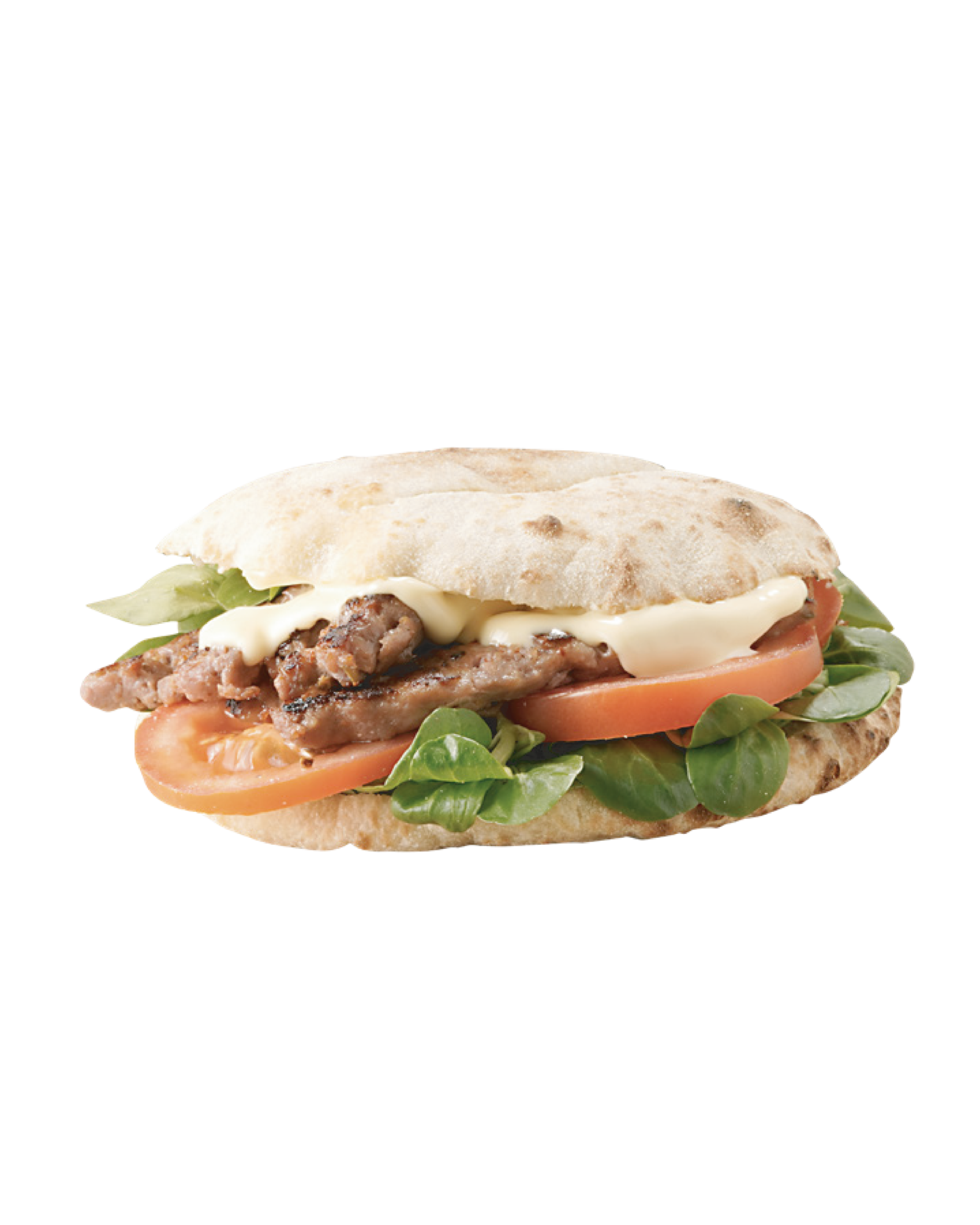 Salsiccia, pomodoro ramato, songino, maionese